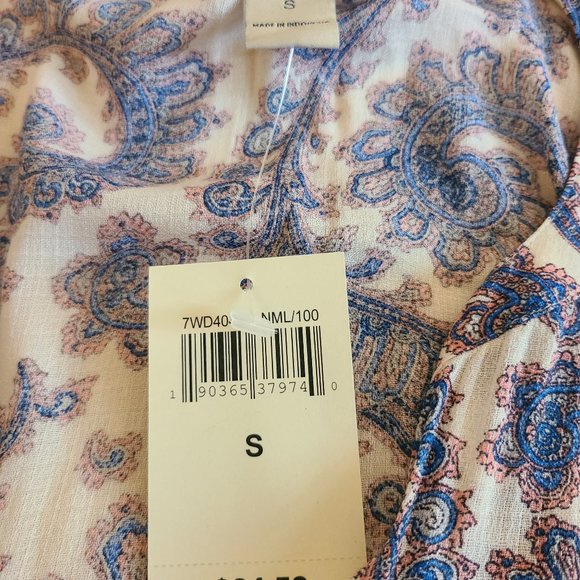 NWT Luck Brand Paisley Button Front Blouse - Picture 12 of 12